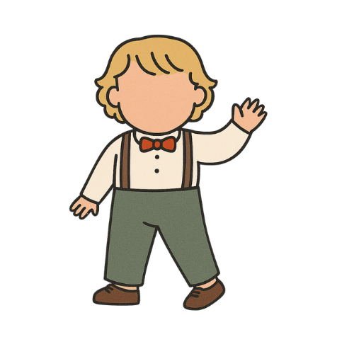 Personagem convidando para confirmar presença